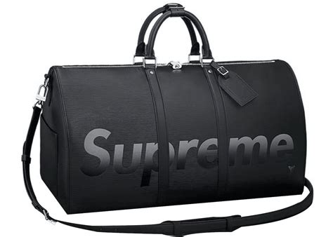 supreme louis vuitton keepall black